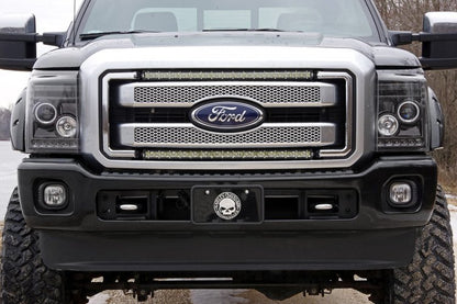 LED Light Kit Grill 30 Inch Black Single Row White DRL Ford F-250/F-350 Super Duty (11-16) Rough Country-1