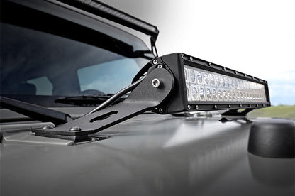 LED Light Mount Hood 20 Inch Jeep Wrangler JK/Wrangler Unlimited (07-18) Rough Country-2