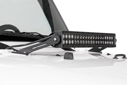 LED Light Mount Hood 20 Inch Jeep Wrangler JK/Wrangler Unlimited (07-18) Rough Country