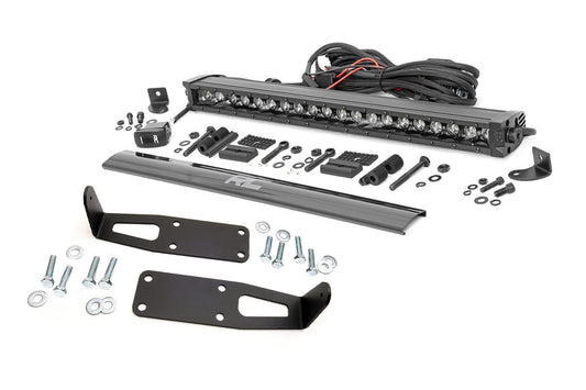 LED Light Kit Bumper Mount 20 Inch Black Single Row White DRL Ram 2500 (03-18)/3500 (03-18) Rough Country