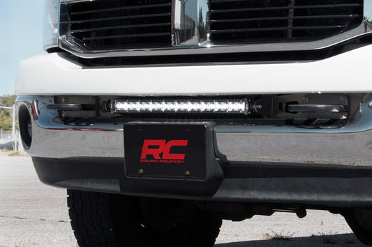 LED Light Kit Bumper Mount 20 Inch Black Single Row Ram 2500 (03-18)/3500 (03-18) Rough Country-1