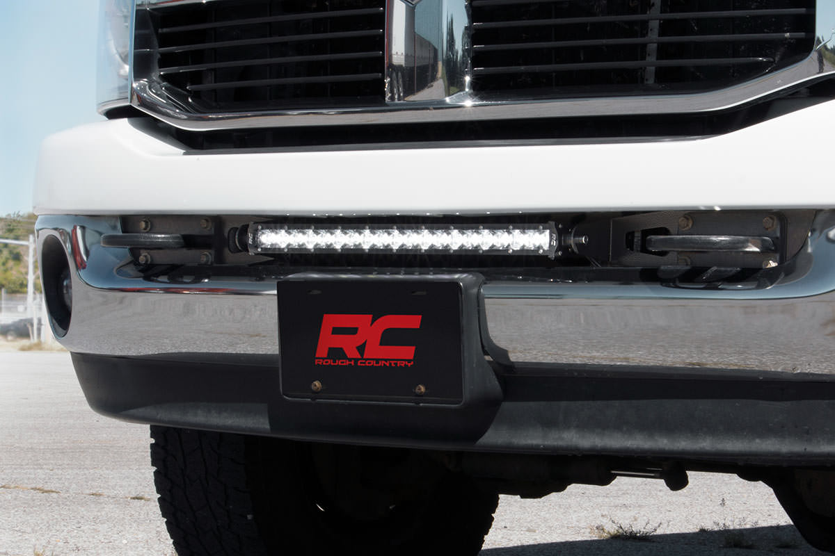 Dodge Hidden Bumper Kit w/ 20-inch LED Light Bar Chrome Series (03-18 Ram 2500/3500) Rough Country-1