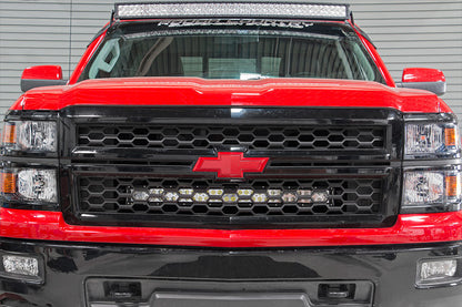 LED Light Kit Behind Grille Mount 30 Inch Black Dual Row White DRL Chevy Silverado 1500 (14-15) Rough Country-4