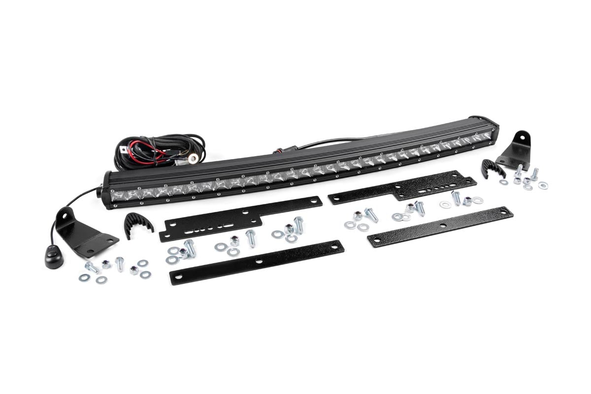 LED Light Kit Behind Grille Mount 30 Inch Chrome Single Row Silverado/Sierra 1500 (14-18 & Classic) Rough Country-1