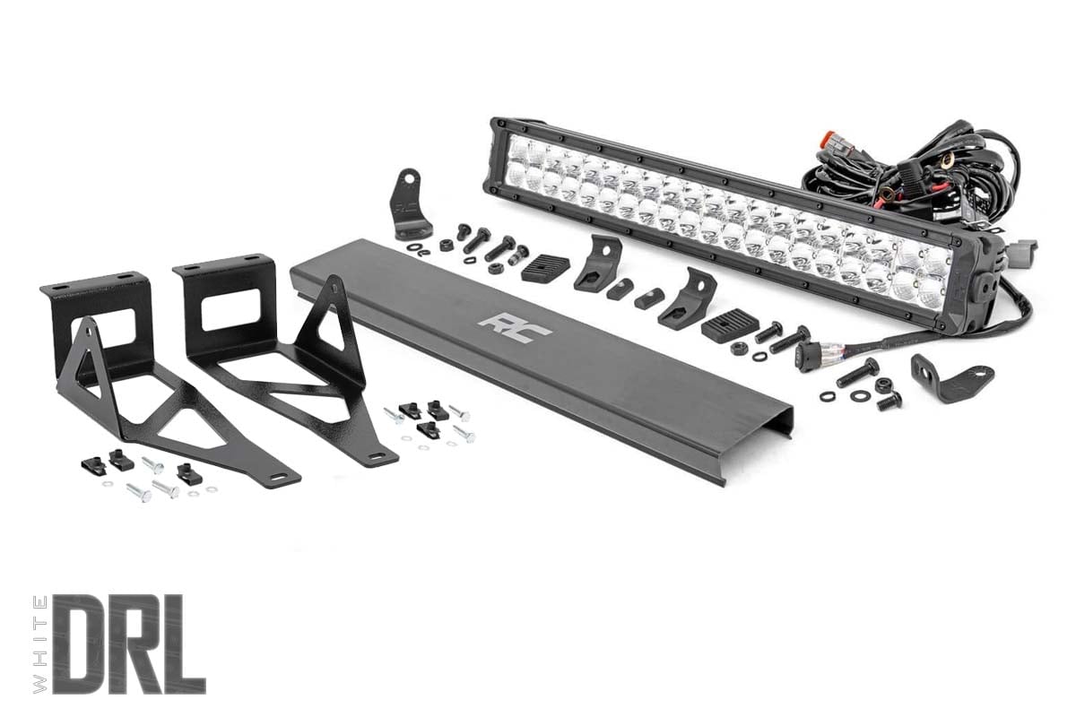 LED Light Kit | Bumper | 20" Chrome Dual Row | White DRL | Ford F-250/F-350 Super Duty (05-07) Rough Country