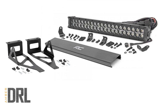 LED Light Kit | Bumper Mount | 2" Black Dual Row | Amber DRL | Ford F-250/F-350 Super Duty (05-07) Rough Country