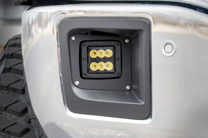 LED Light Kit Fog Mount 2 Inch Black Pair GMC Sierra 1500 2WD/4WD (14-15) Rough Country-1