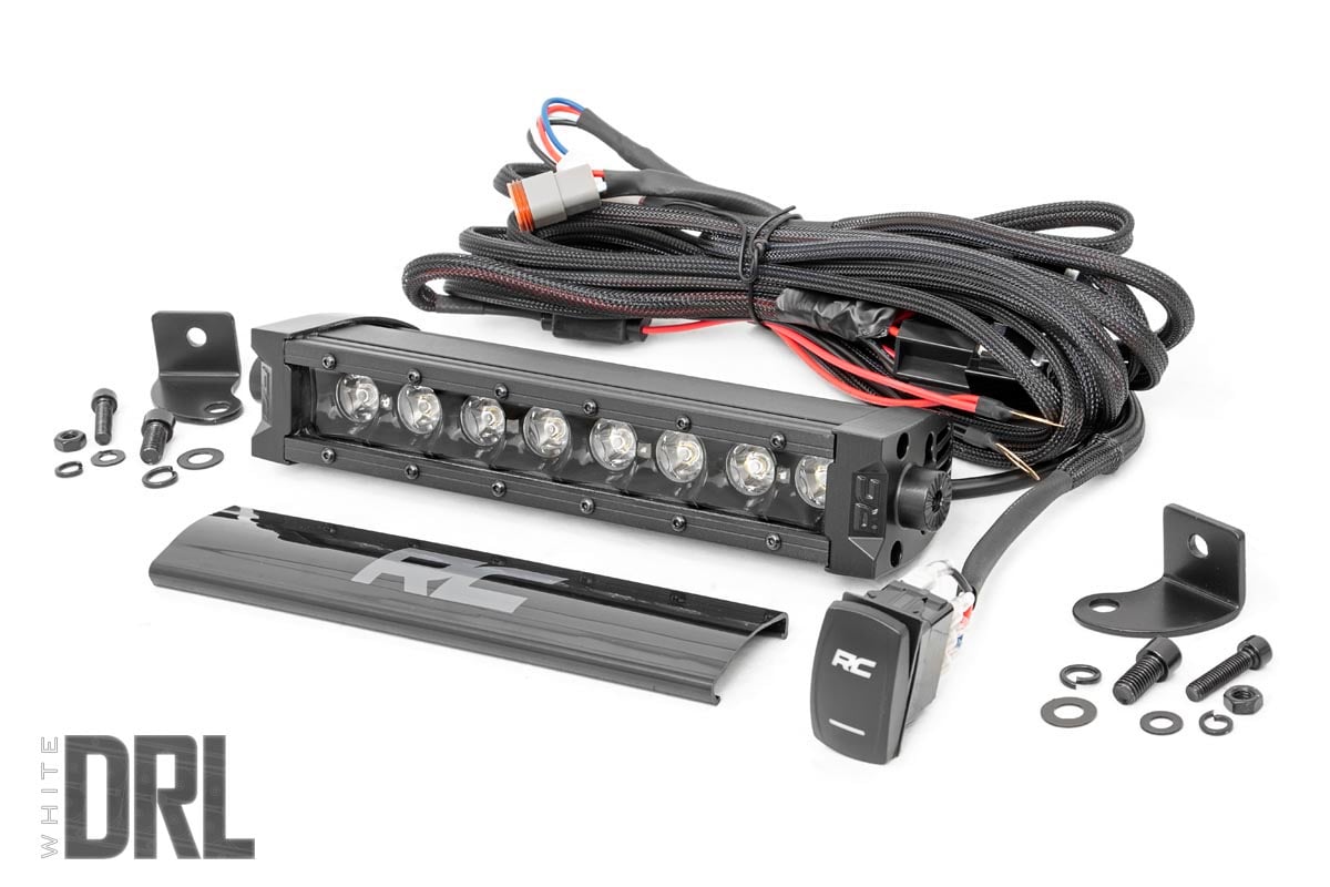 8 Inch Black Series LED Light Bar Single Row Cool White DRL Rough Country