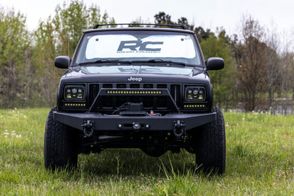 8 Inch Black Series LED Light Bar Single Row Cool White DRL Pair Rough Country-4