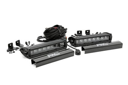 8 Inch Black Series LED Light Bar Single Row Pair Rough Country