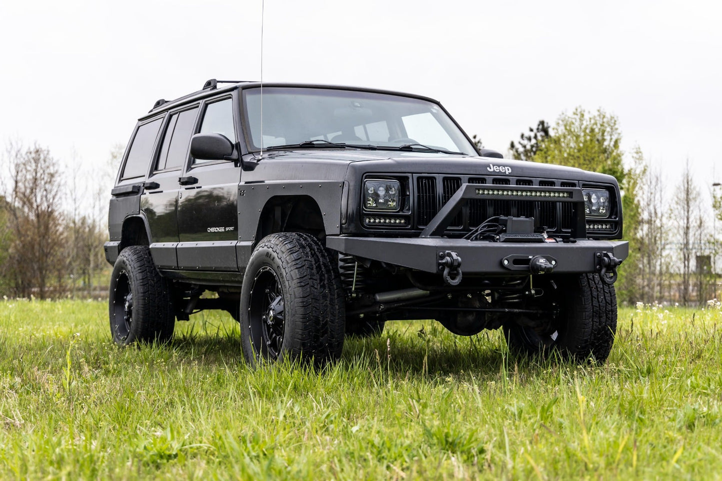 8 Inch Black Series LED Light Bar Single Row Pair Rough Country-3