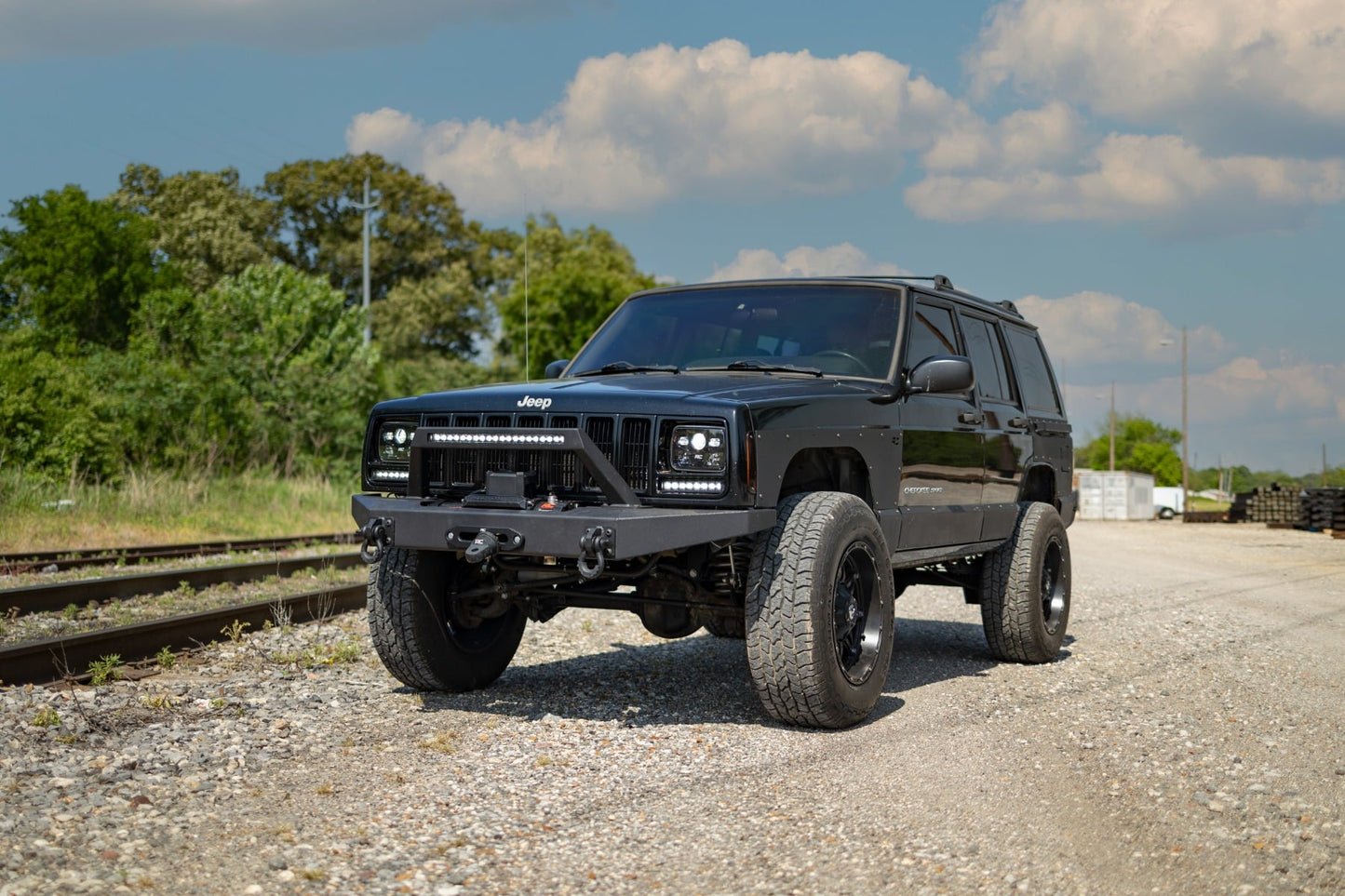 8 Inch Black Series LED Light Bar Single Row Pair Rough Country-4