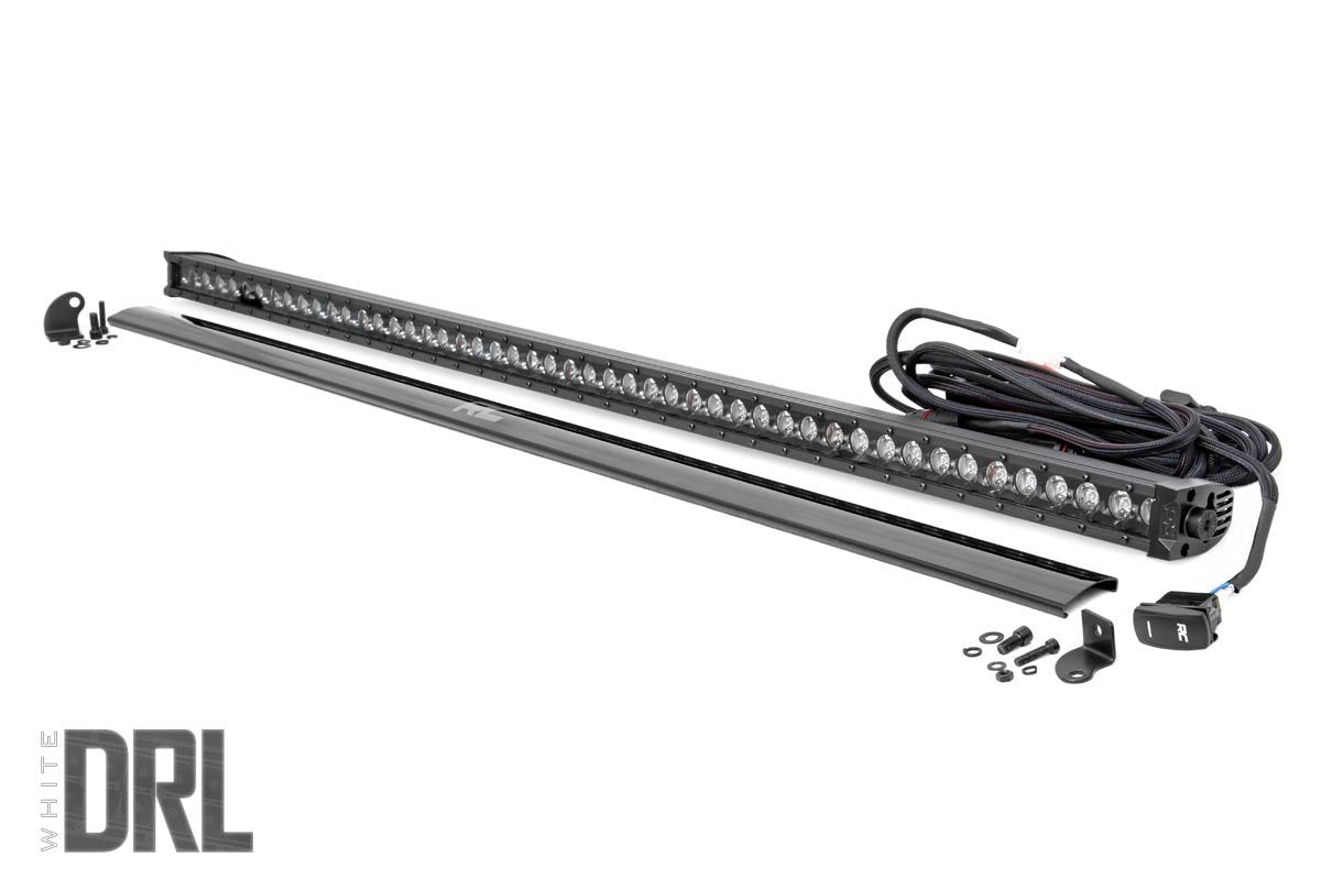 Rough Country 50 Inch Straight CREE LED Light Bar Single Row Black Series w/Cool White DRL Rough Country