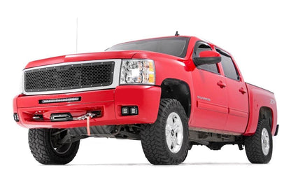 LED Light Kit Fog 2 Inch Black Pairs x2 White DRL Chevy Silverado 1500/2500HD/3500HD Rough Country-1