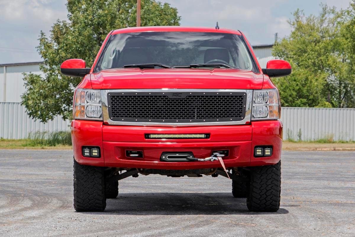 LED Light Kit Fog Mount Dual 2 Inch Black Pairs Chevy Silverado 1500/2500HD/3500HD 2WD/4WD Rough Country-2