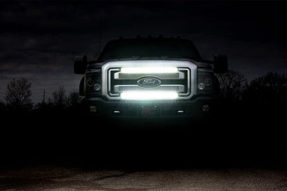 LED Light Kit Grill Mount 30 Inch Black Single Row Ford F-250/F-350 Super Duty (11-16) Rough Country-3