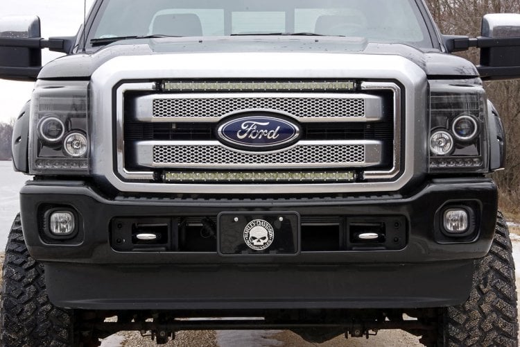 LED Light Kit Grill Mount 30 Inch Black Single Row Pair Ford F-250/F-350 Super Duty (11-16) Rough Country-1