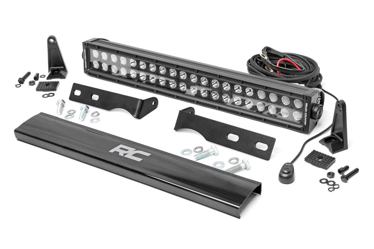 LED Light Kit | Bumper Mount | 20" Black Dual Row | Jeep Grand Cherokee WK2 (11-20) Rough Country