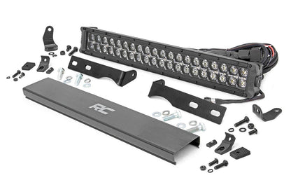 LED Light Kit Bumper Mount 20 Inch Black Dual Row Amber DRL Jeep Grand Cherokee WK2 (11-20) Rough Country-1