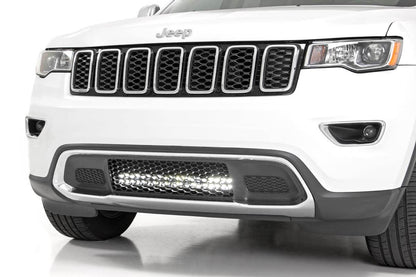 LED Light Kit Bumper Mount 20 Inch Black Dual Row White DRL Jeep Grand Cherokee WK2 (11-20) Rough Country