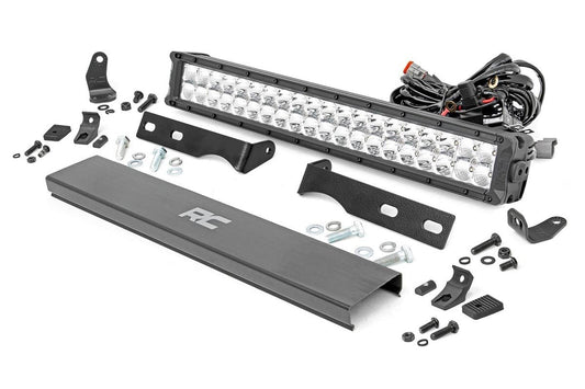 LED Light Kit | Bumper Mount | 20" Chrome Dual Row | Amber DRL | Jeep Grand Cherokee WK2 (11-20) Rough Country