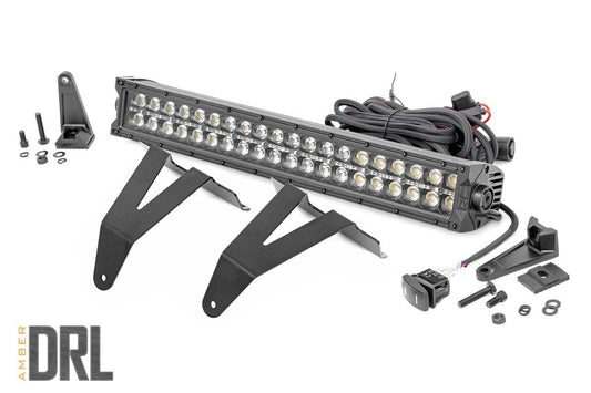 LED Light Kit | Bumper Mount | 20" Black Dual Row| Amber DRL | Ram 1500 (19-24) Rough Country