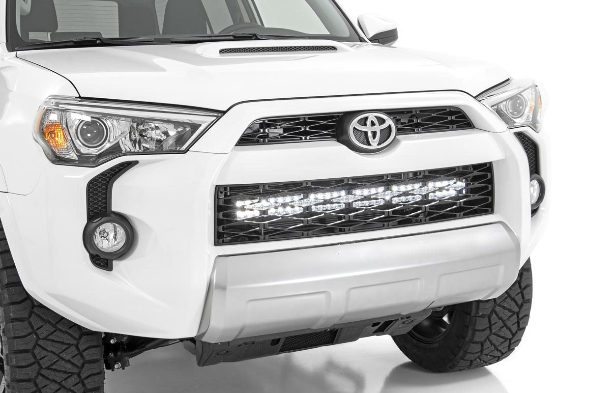 Toyota 30 Inch LED Grille Kit Chrome Series w/Cool White DRL 14-20 4Runner Rough Country-1