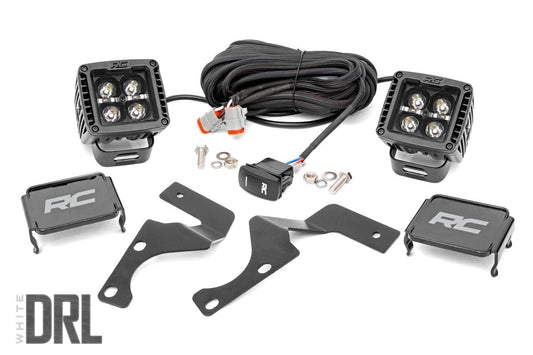LED Light Kit | Ditch Mount | 2" Black Pair | White DRL | Toyota 4Runner (10-24) Rough Country