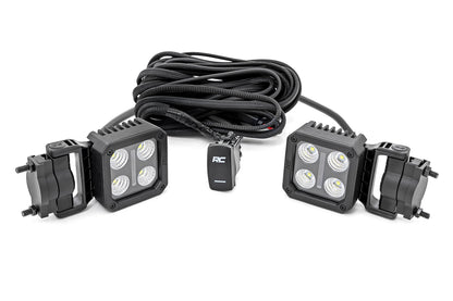 Black Series LED Light Pair 2 Inch Flood Swivel Mount Rough Country