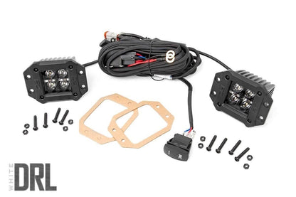 2 Inch Square Flush Mount Cree LED Lights Pair Black Series Rough Country-1