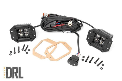 2 Inch Square Flush Mount Cree LED Lights Pair Black Series Rough Country-3