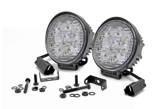 4 Inch Chrome Series LED Light Round Pair Rough Country