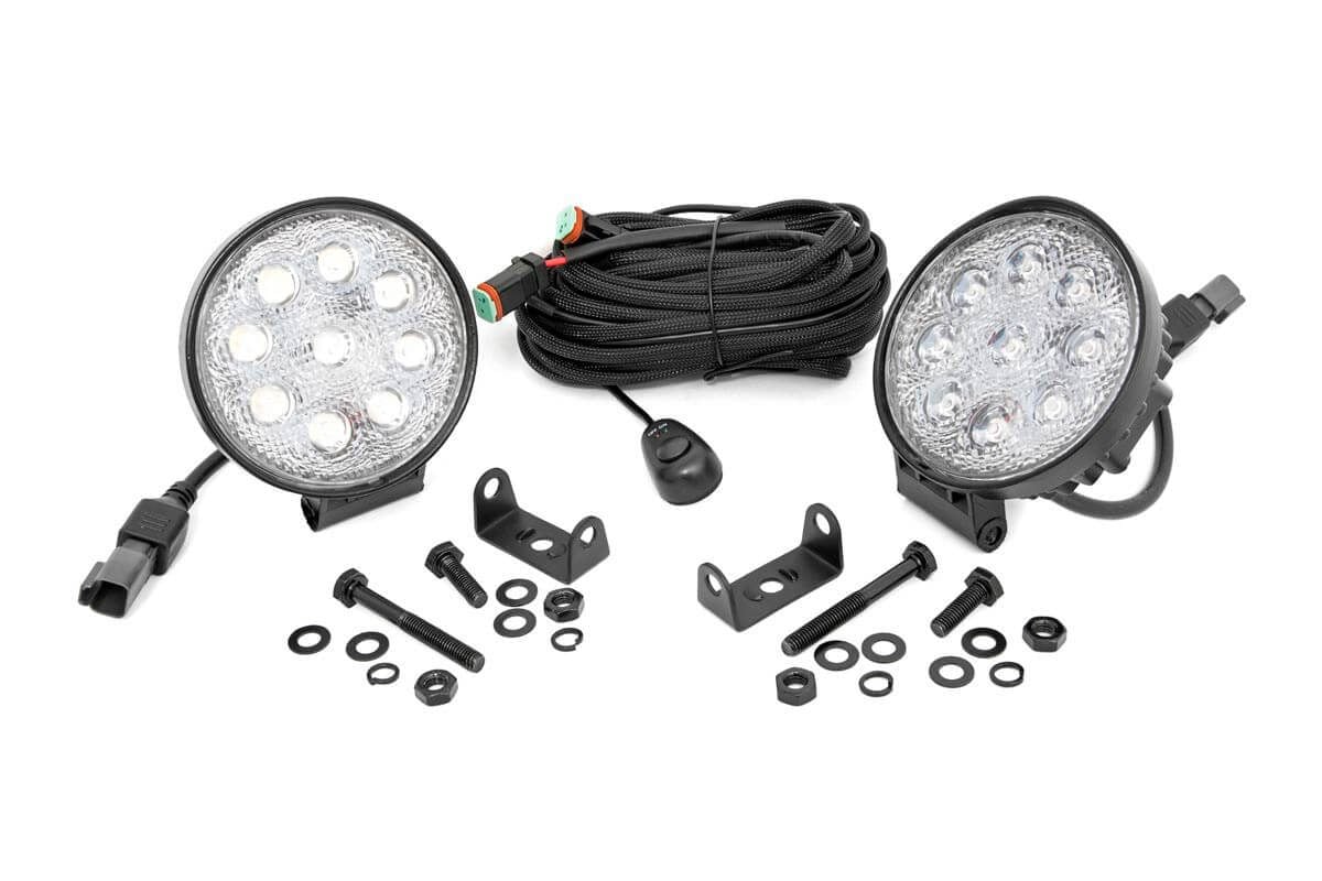 4 Inch Chrome Series LED Light Round Pair Rough Country-2