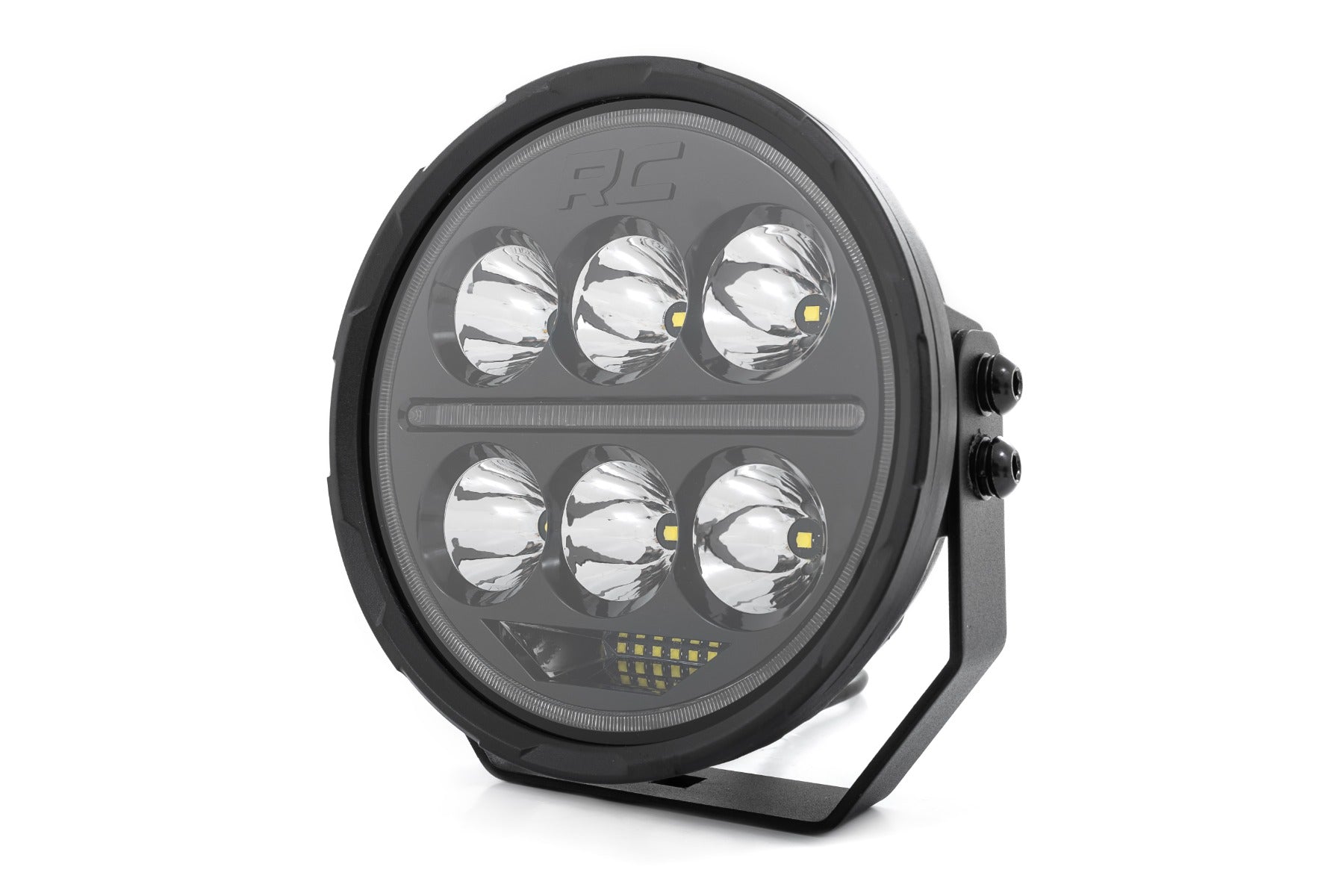 Black Series Halo LED Light Pair White/Amber DRL 6.5 Inch Round Rough Country-3