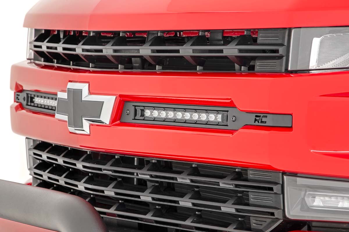 Chevy Dual 10 Inch LED Grille Kit 19-20 Silverado 1500 Rough Country-1
