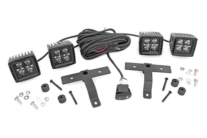 Jeep Quad LED Light Pod Kit -Black Series 18-20 JL/20 Gladiator Rough Country-4