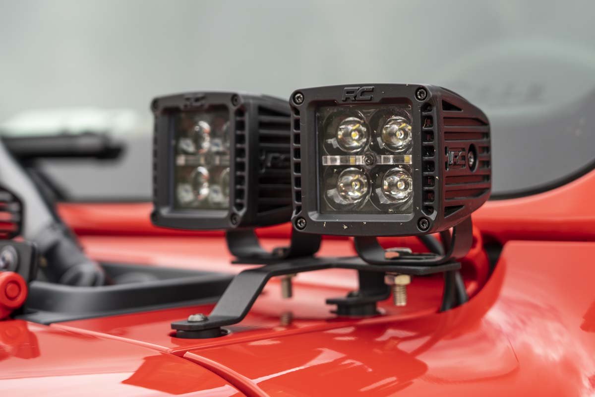 Rough Country Jeep Quad LED Light Pod Kit -Black Series 18-20 JL/20 Gladiator Rough Country