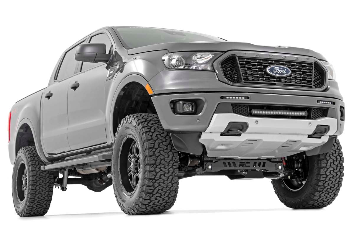 LED Light Kit Bumper Mount 6 Inch Black Slimline Pair Ford Ranger (19-23) Rough Country-1