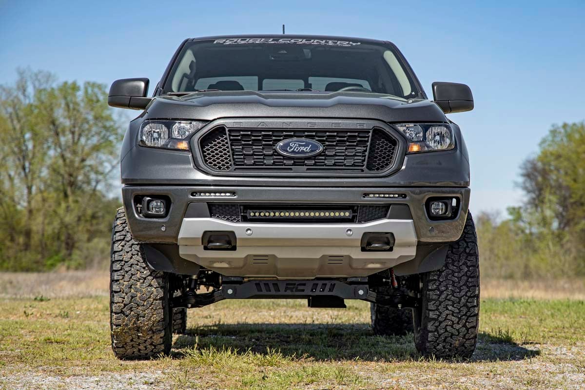 LED Light Kit Bumper Mount 6 Inch Black Slimline Pair Ford Ranger (19-23) Rough Country-2