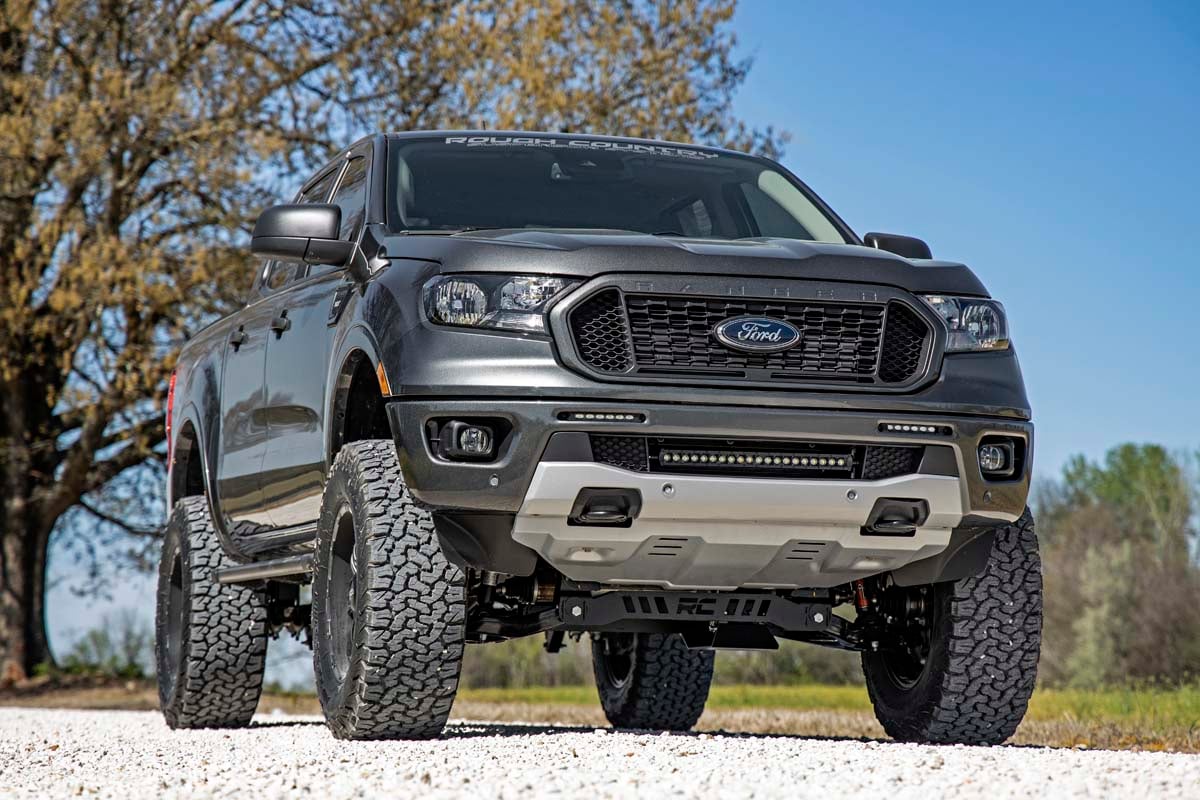 LED Light Kit Bumper Mount 6 Inch Black Slimline Pair Ford Ranger (19-23) Rough Country-3