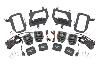 LED Light Kit Fog Mount Dual 2 Inch Black Pairs SAE Ford F-150 (15-17) Rough Country