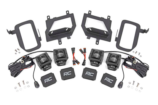 LED Light Kit Fog Mount Dual 2 Inch Black Pairs SAE Ford F-150 (15-17) Rough Country