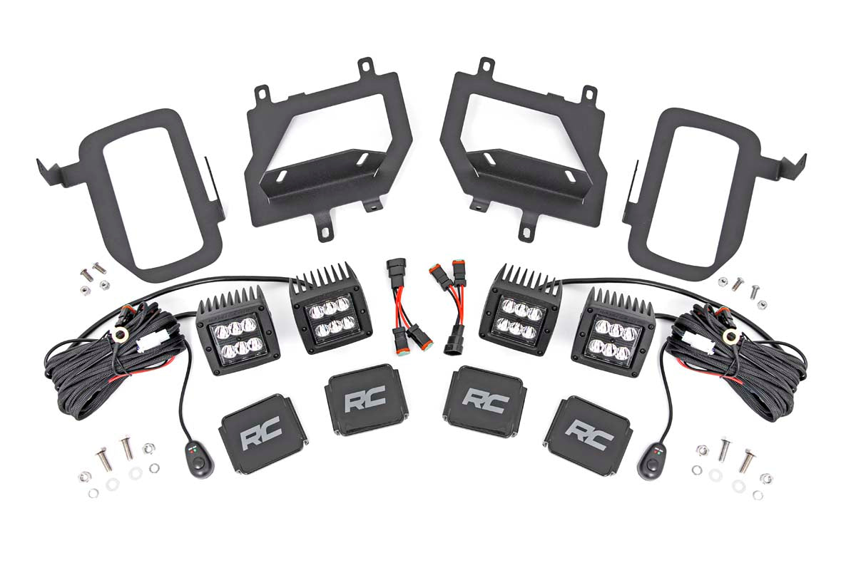 Rough Country Ford LED Fog Light Kit Black Series w/ Spot Beam 15-19 F-150 Rough Country