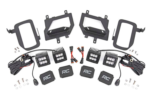 Rough Country Ford LED Fog Light Kit Black Series w/ Spot Beam 15-19 F-150 Rough Country