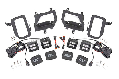 LED Light Kit Fog Mount Dual 2 Inch Black Pairs Spot Ford F-150 (15-17) Rough Country