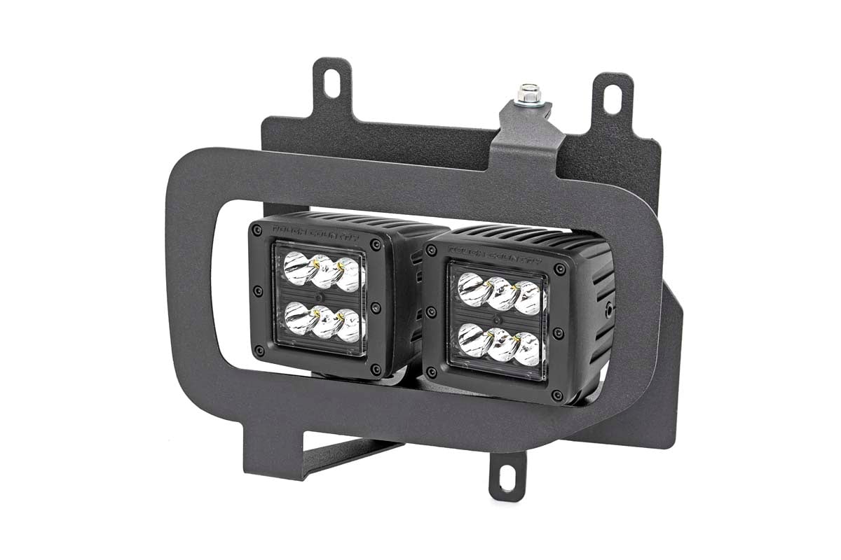 LED Light Kit Fog Mount Dual 2 Inch Black Pairs Spot Ford F-150 (15-17) Rough Country-1