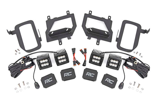 Rough Country Ford LED Fog Light Kit Black Series w/ Flood Beam 15-19 F-150 Rough Country