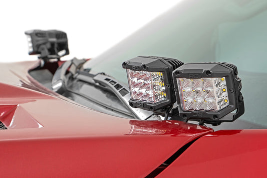 LED Light Kit Ditch Mount Dual 2 Inch Black Pairs Spot Toyota Tundra (14-21) Rough Country-1