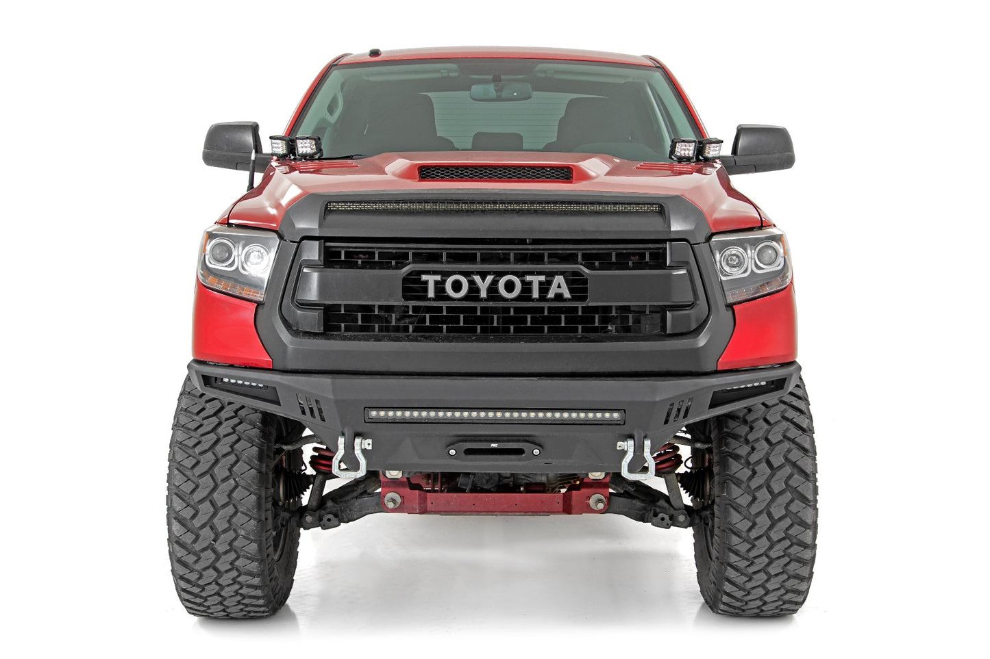 LED Light Kit Ditch Mount Dual 2 Inch Black Pairs Spot Toyota Tundra (14-21) Rough Country-3