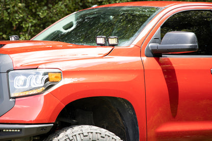 LED Light Kit Ditch Mount Dual 2 Inch Black Pairs Amber DRL Toyota Tundra (14-21) Rough Country-5